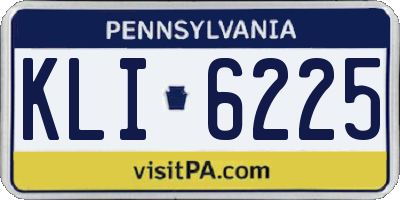 PA license plate KLI6225
