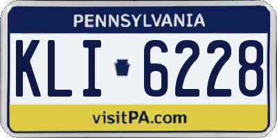 PA license plate KLI6228