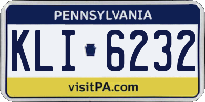 PA license plate KLI6232