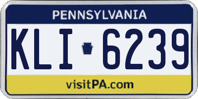 PA license plate KLI6239