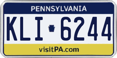 PA license plate KLI6244
