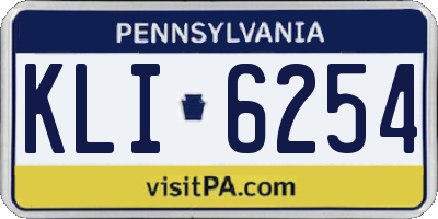 PA license plate KLI6254