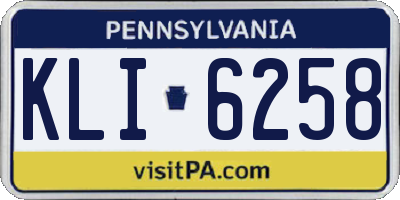 PA license plate KLI6258