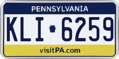 PA license plate KLI6259