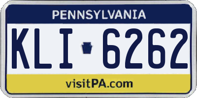 PA license plate KLI6262