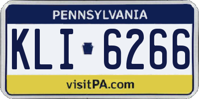 PA license plate KLI6266