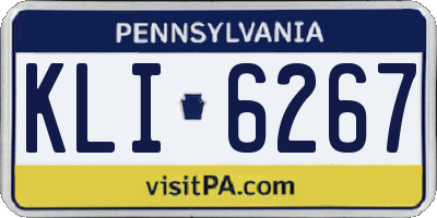 PA license plate KLI6267