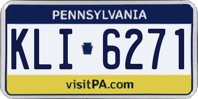 PA license plate KLI6271
