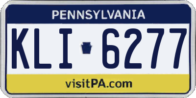 PA license plate KLI6277