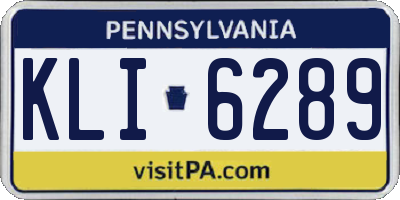 PA license plate KLI6289