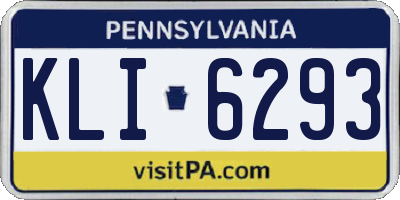 PA license plate KLI6293