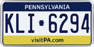 PA license plate KLI6294