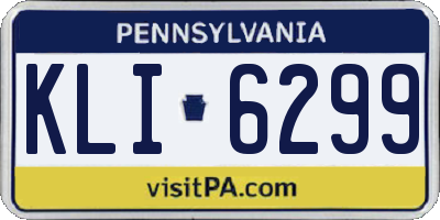 PA license plate KLI6299