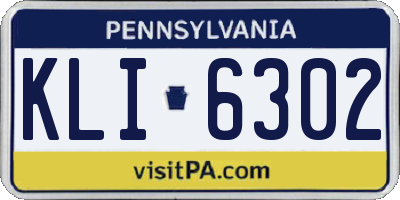 PA license plate KLI6302