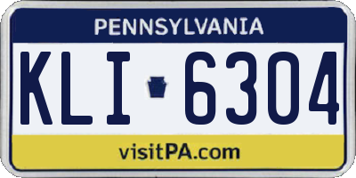 PA license plate KLI6304
