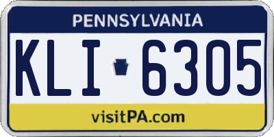 PA license plate KLI6305