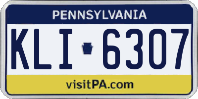 PA license plate KLI6307