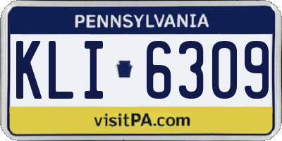PA license plate KLI6309