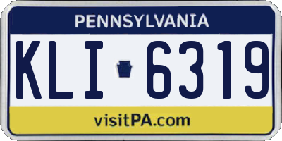 PA license plate KLI6319