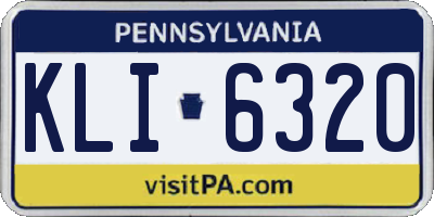 PA license plate KLI6320