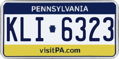 PA license plate KLI6323