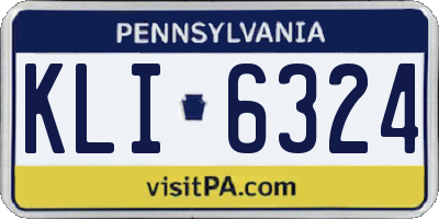 PA license plate KLI6324
