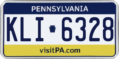 PA license plate KLI6328
