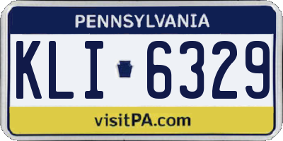 PA license plate KLI6329