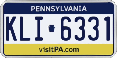 PA license plate KLI6331