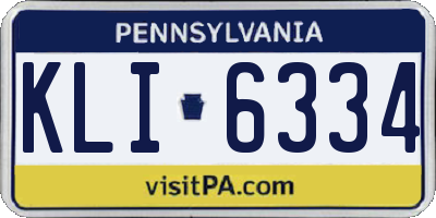 PA license plate KLI6334