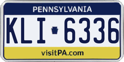 PA license plate KLI6336