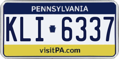 PA license plate KLI6337