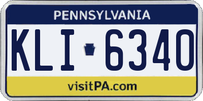 PA license plate KLI6340