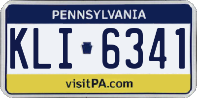 PA license plate KLI6341