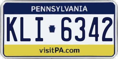 PA license plate KLI6342