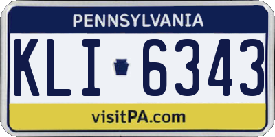 PA license plate KLI6343