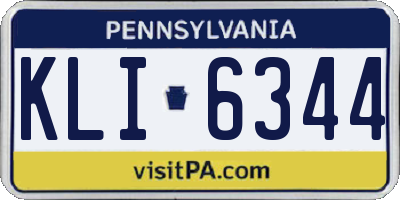 PA license plate KLI6344