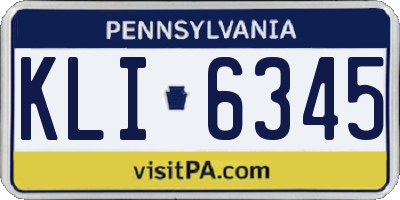 PA license plate KLI6345