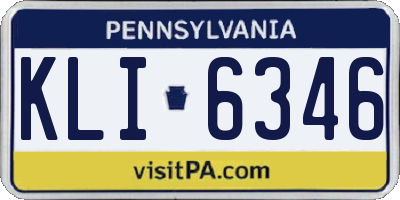 PA license plate KLI6346
