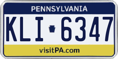 PA license plate KLI6347