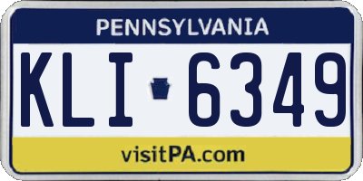 PA license plate KLI6349