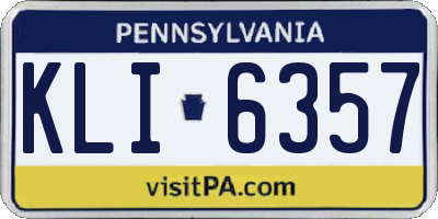 PA license plate KLI6357