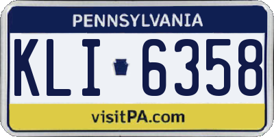 PA license plate KLI6358