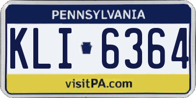 PA license plate KLI6364