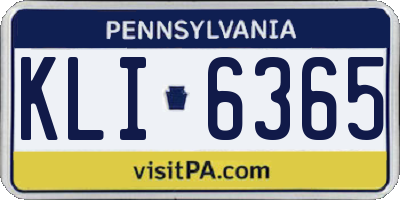 PA license plate KLI6365