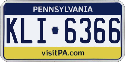 PA license plate KLI6366