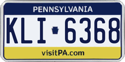 PA license plate KLI6368