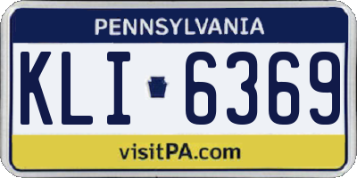 PA license plate KLI6369