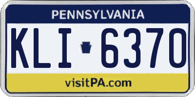 PA license plate KLI6370