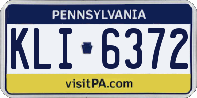 PA license plate KLI6372
